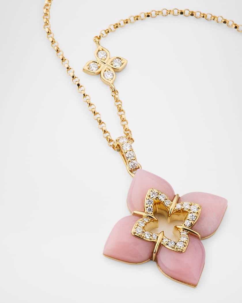 Souffle 18K Yellow Gold Diamond Venetian Princess Necklace with Gemstones