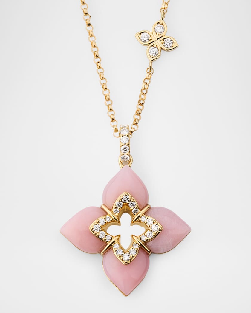 Souffle 18K Yellow Gold Diamond Venetian Princess Necklace with Gemstones