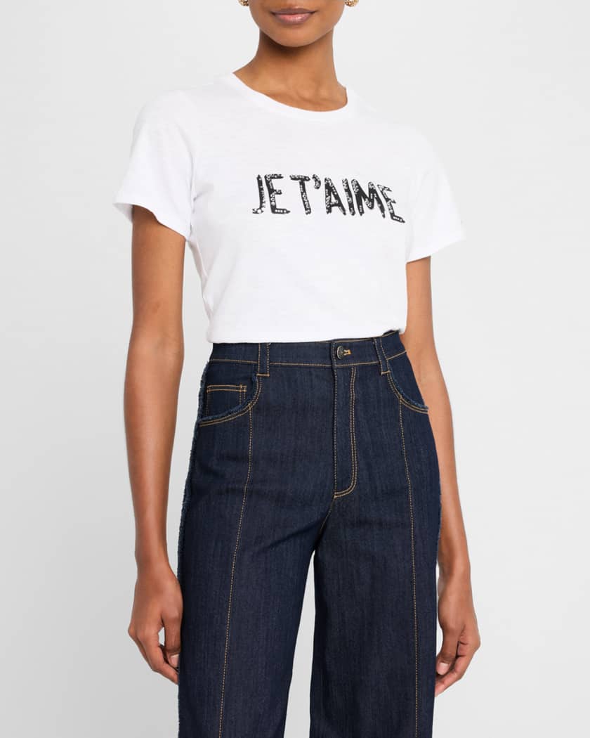 Je Taime Embellished Crewneck Tee