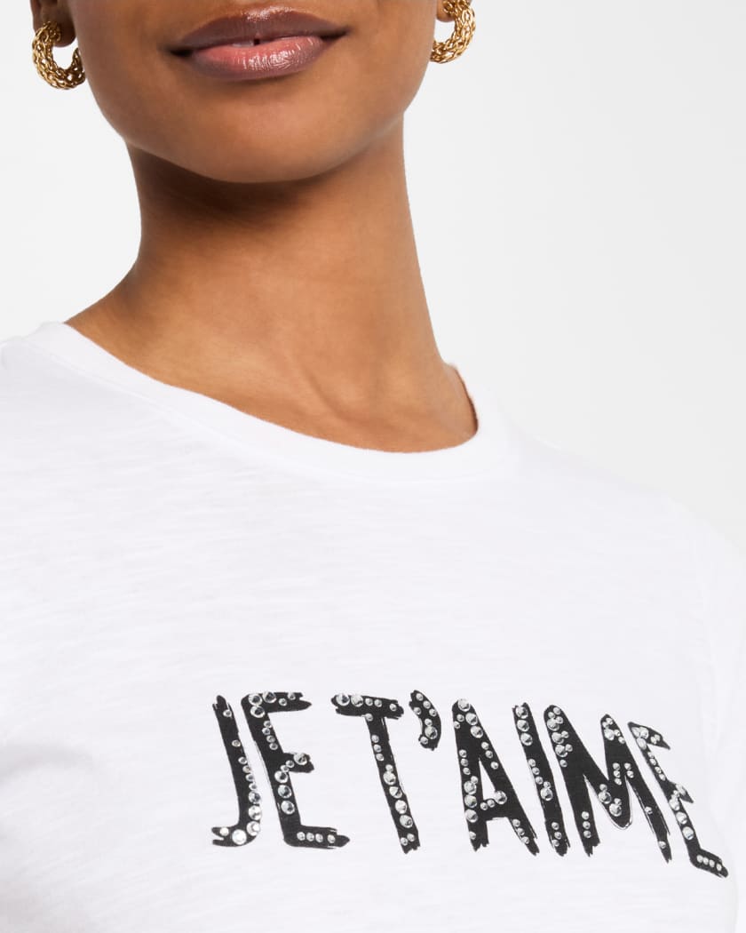 Je Taime Embellished Crewneck Tee