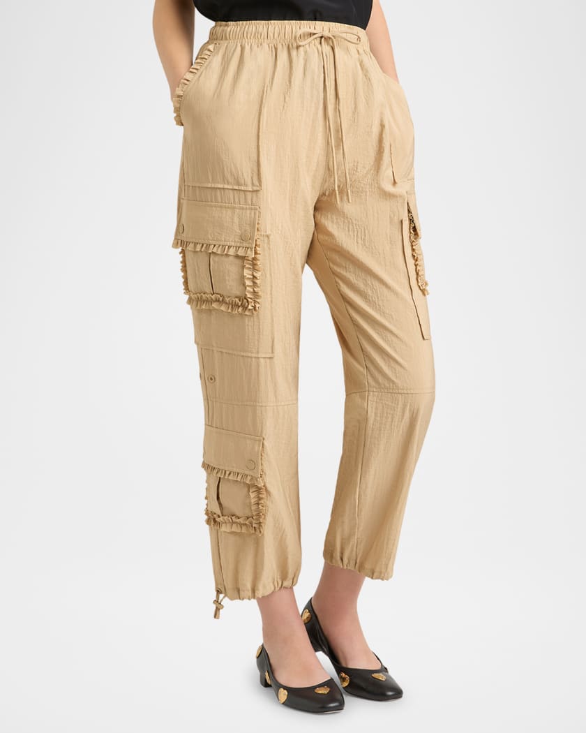 Nitsan Ruffle Pull-On Parachute Pants