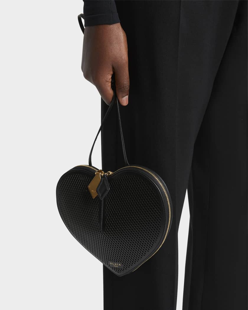 Le Coeur Crossbody Bag in Fishnet Leather