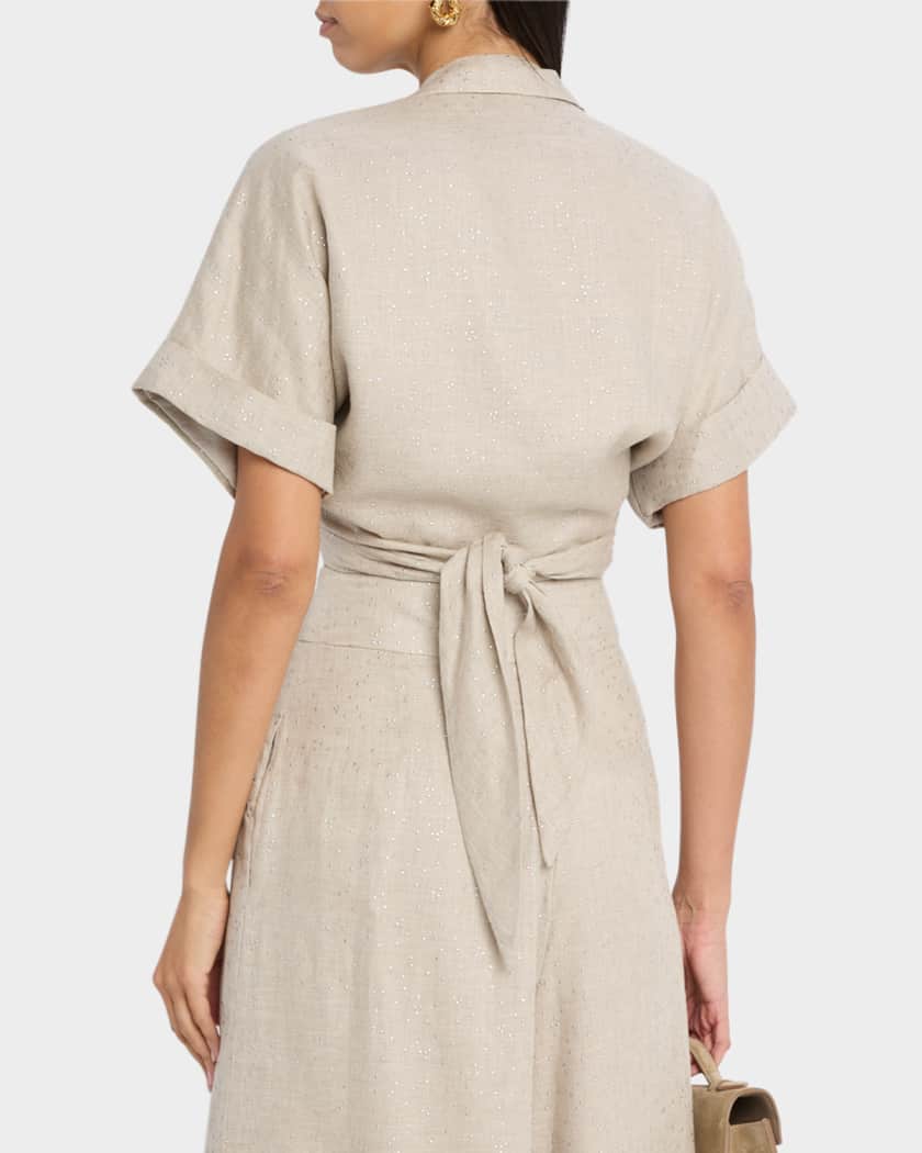 Chiara Embellished Twist-Front Top