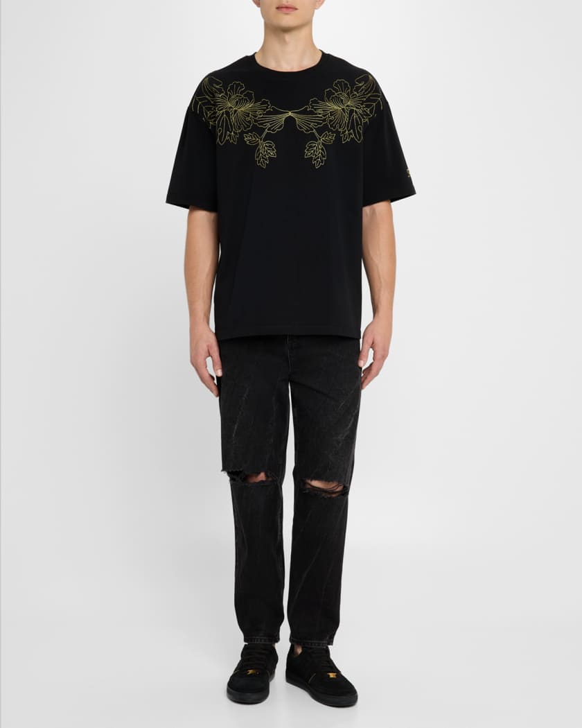 Men's Okinawa Floral Embroidered T-Shirt