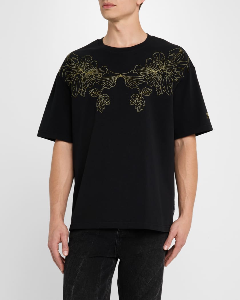Men's Okinawa Floral Embroidered T-Shirt