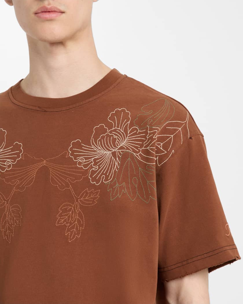 Men's Okinawa Floral Embroidered T-Shirt