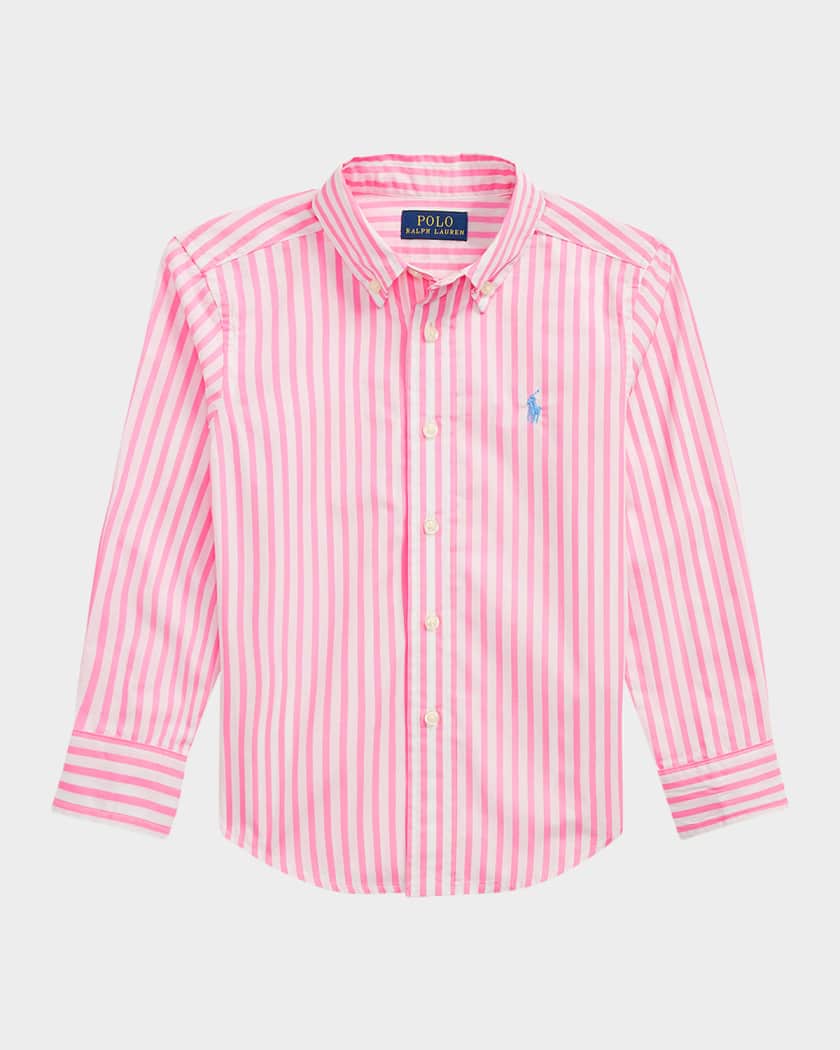 Polo Ralph Lauren Boy's Striped Sport Shirt W/ Embroidered Pony