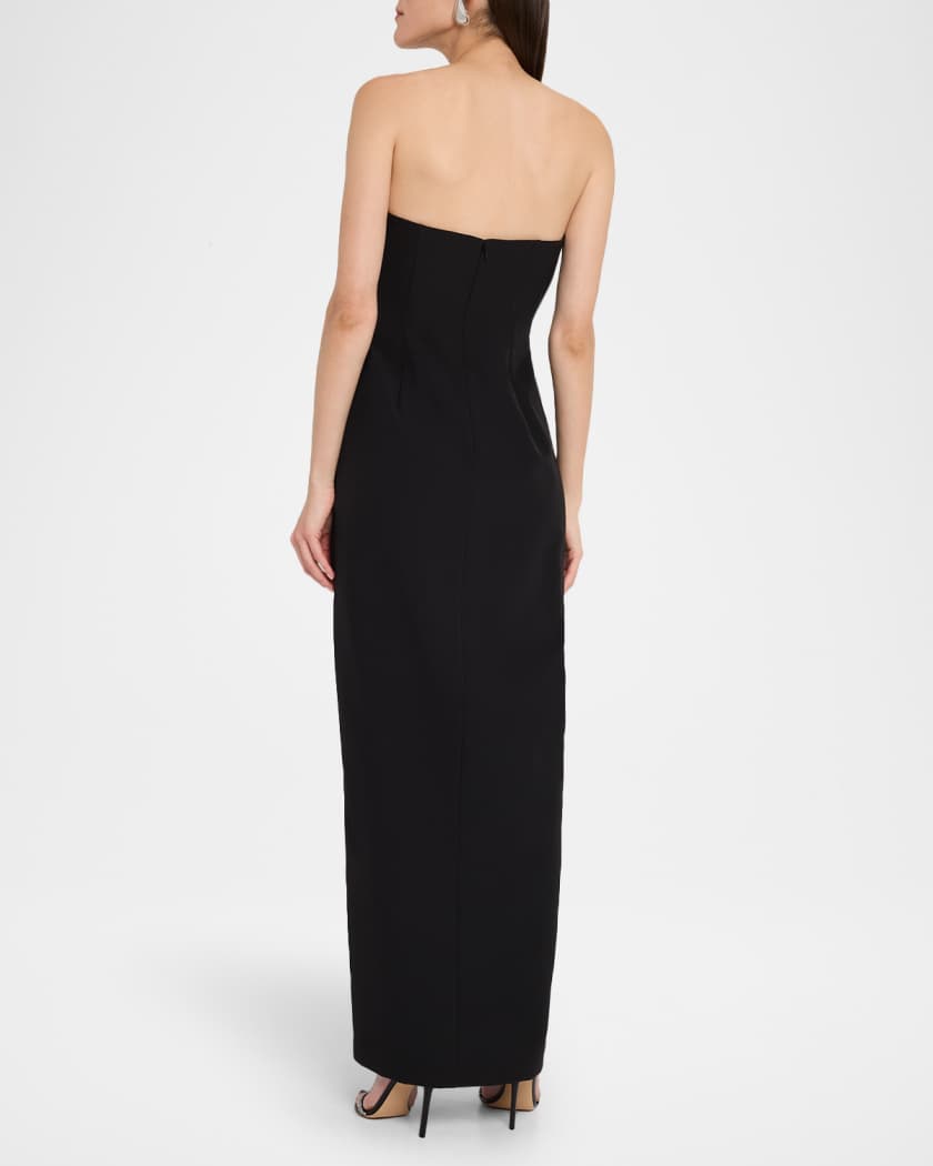 Strapless Crystal-Embellished Column Gown