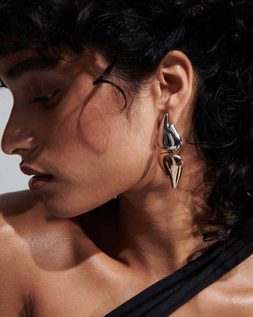 Blaze Two-Tone Convertible Earrings