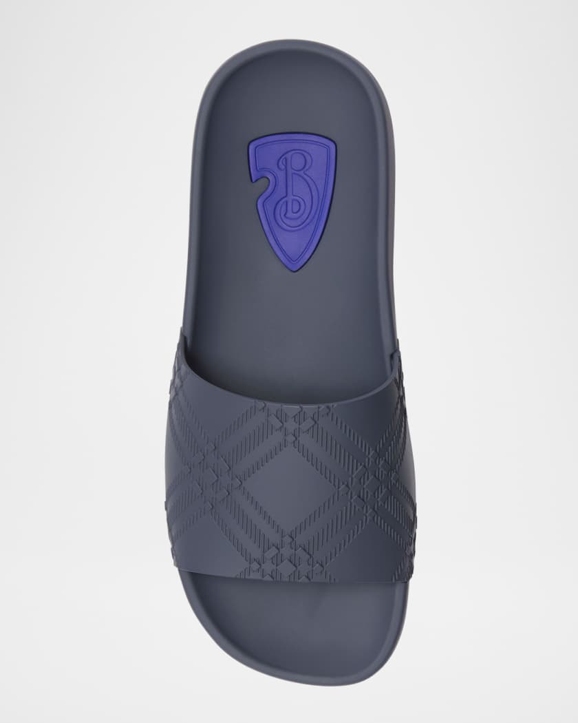 Men's Dive Embossed Check Slide Sandals