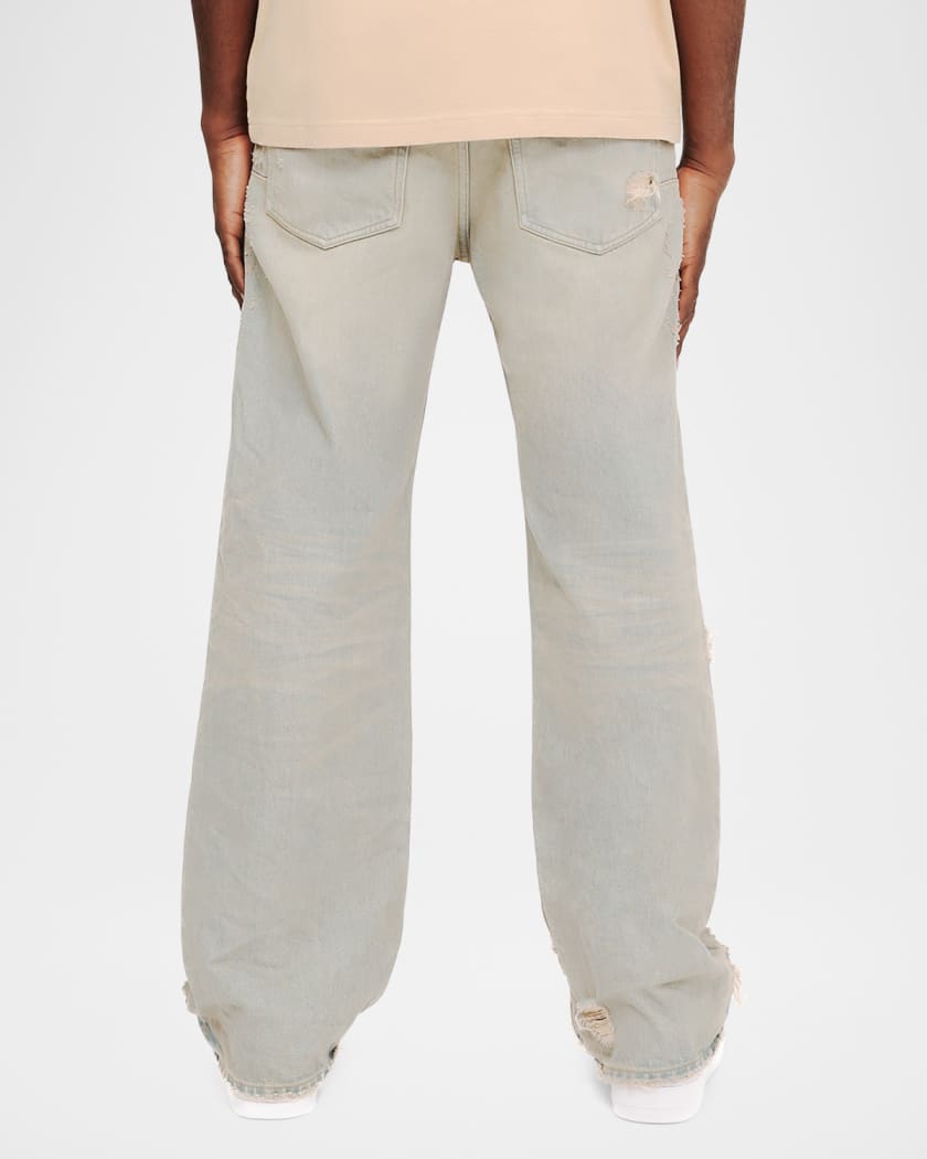 Men's P018 Verditer Destroyed Jeans