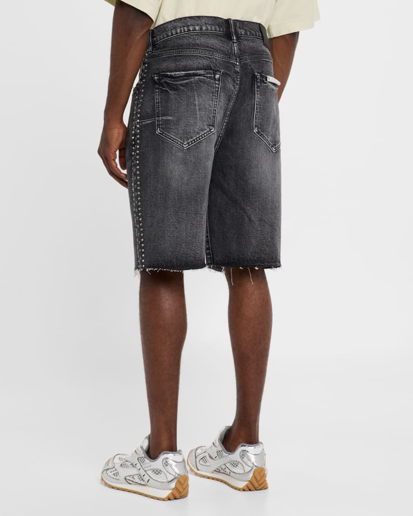 Men's Studded Vintage Denim Shorts