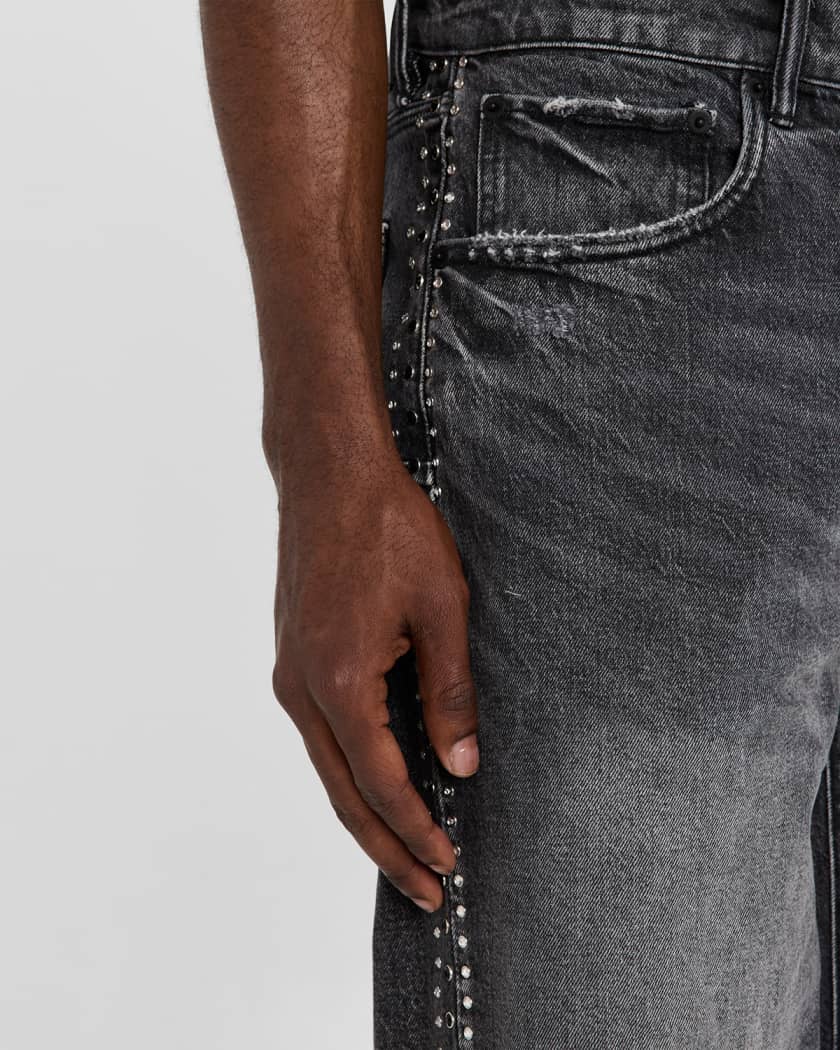 Men's Studded Vintage Denim Shorts