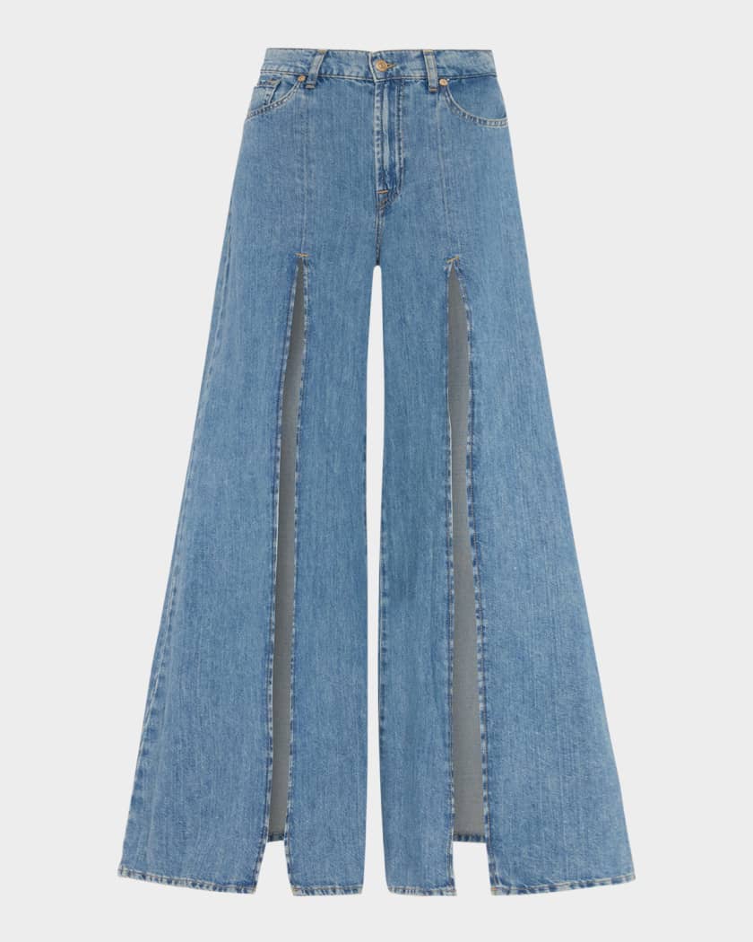 Willow Wide-Leg Split Pants | Neiman Marcus