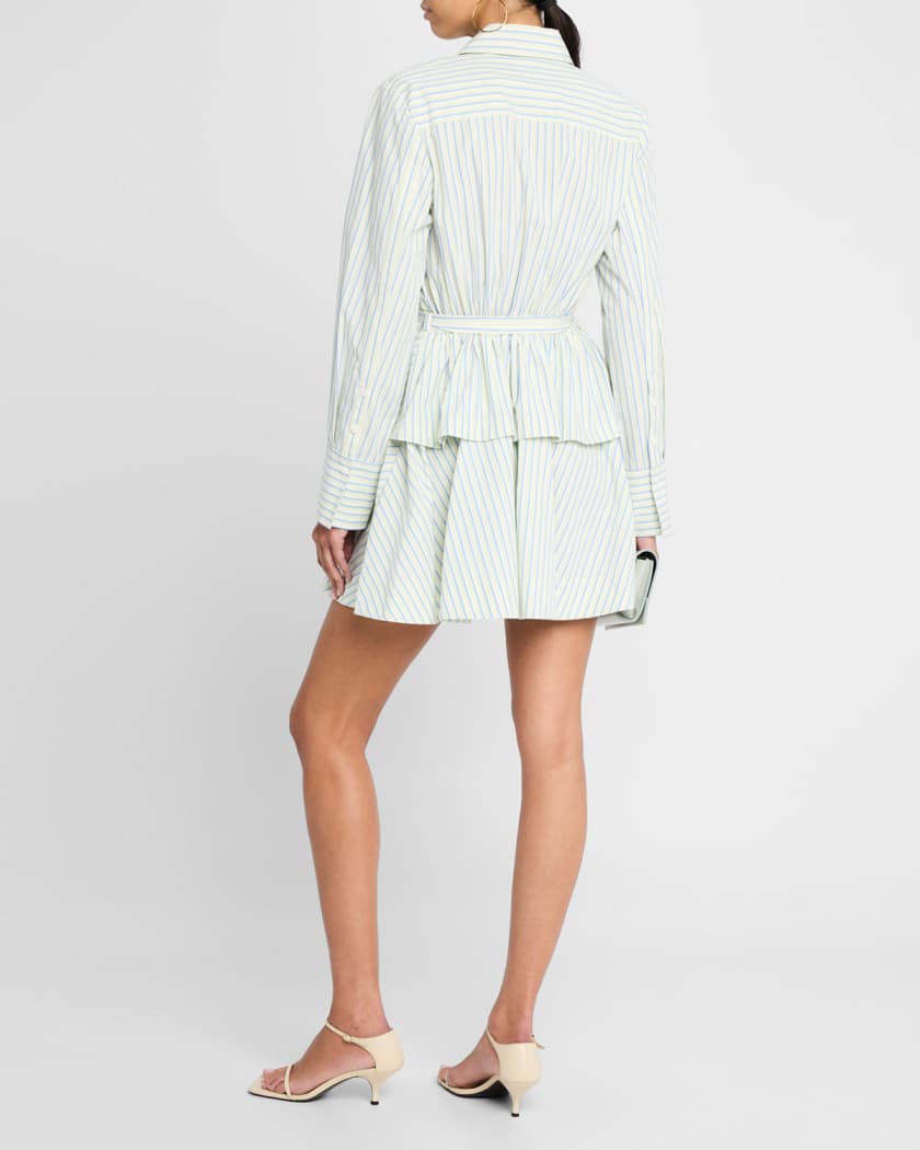 Katherine Belted Button-Front Mini Dress