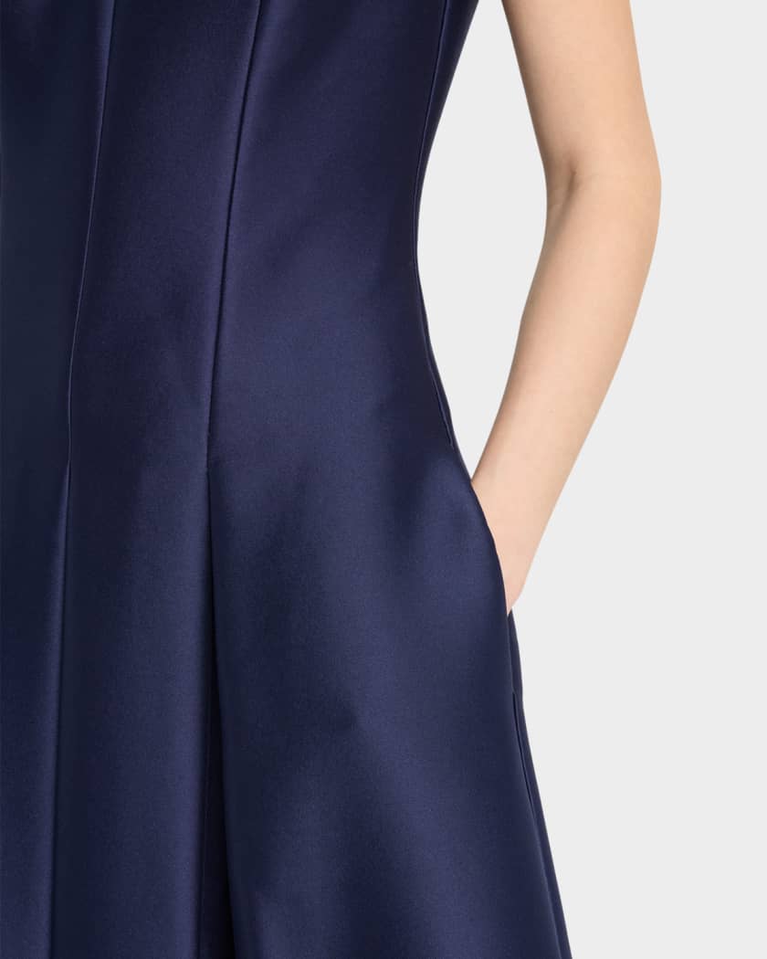 Pleated A-Line Midi Dress