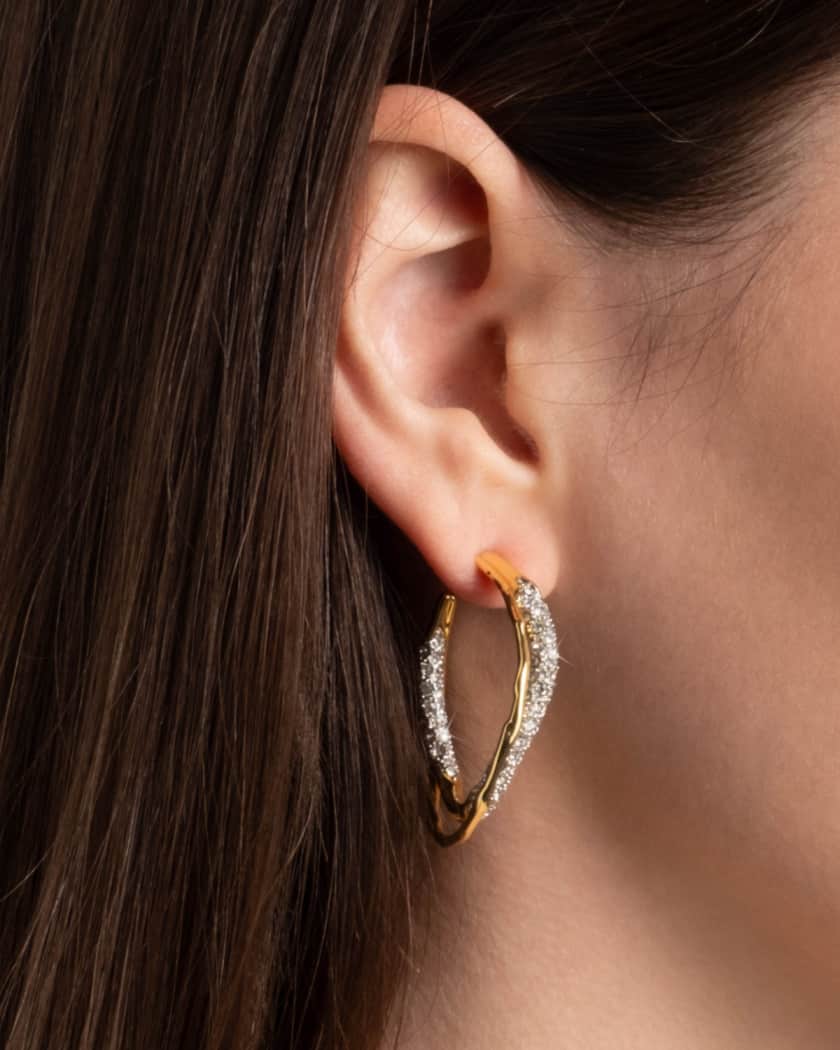 Solanals Crystal Twist Hoop Earrings