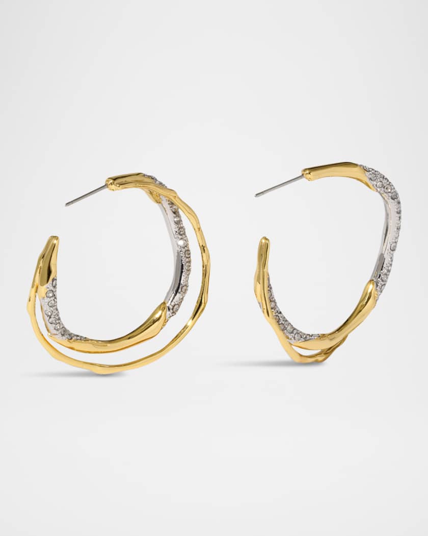 Solanals Crystal Twist Hoop Earrings
