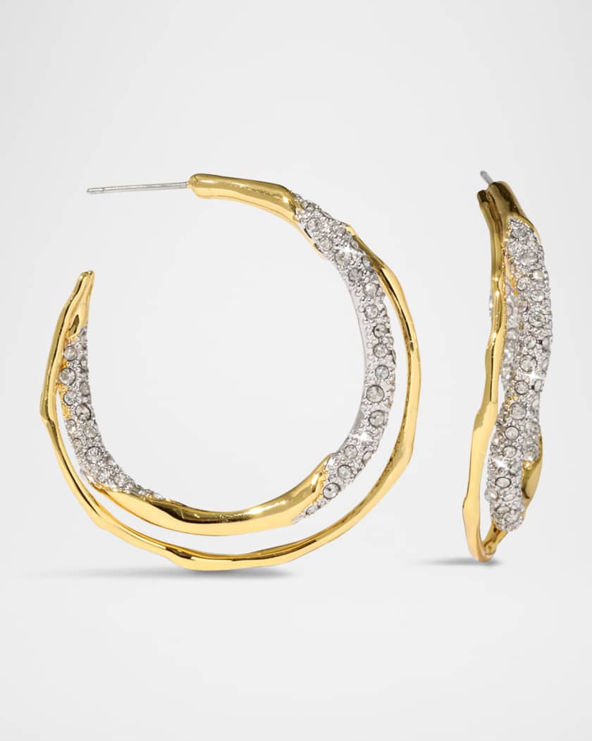 Solanals Crystal Twist Hoop Earrings