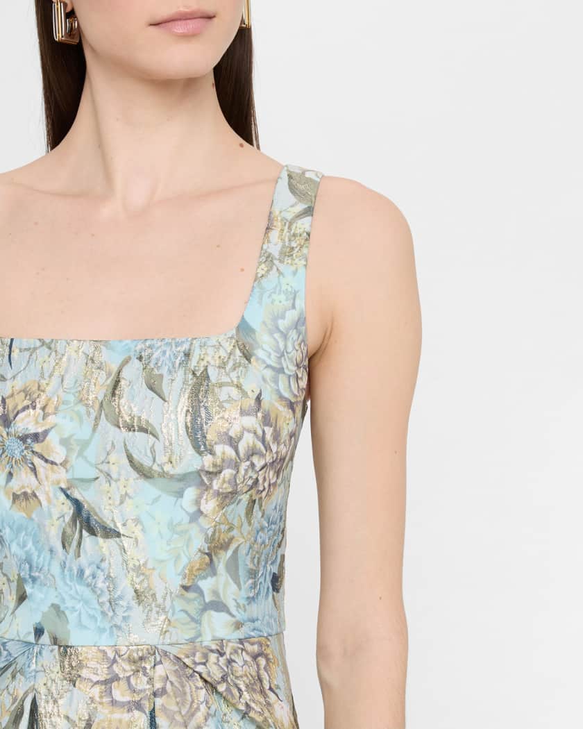 AIDAN MATTOX　ロングフォーマルドレス　「８ 」/ １１－１３号程度 Aidan Mattox Pleated Metallic Floral Jacquard Gown | Neiman Marcus