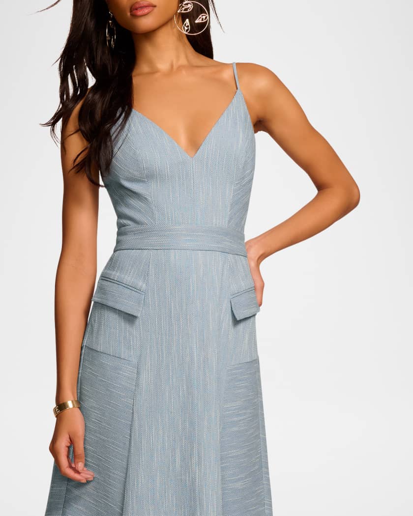 Cassia Textured A-Line Midi Dress
