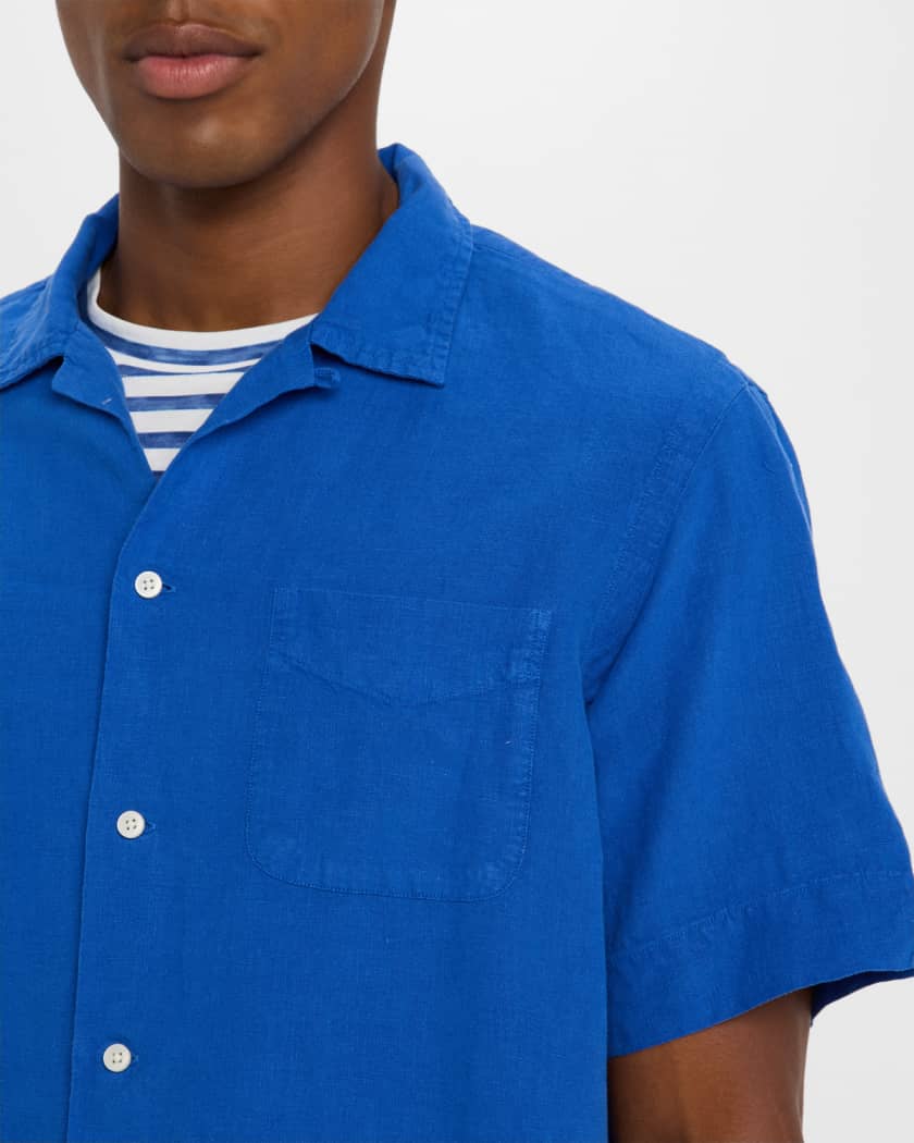 Men's Slub Linen Camp Shirt