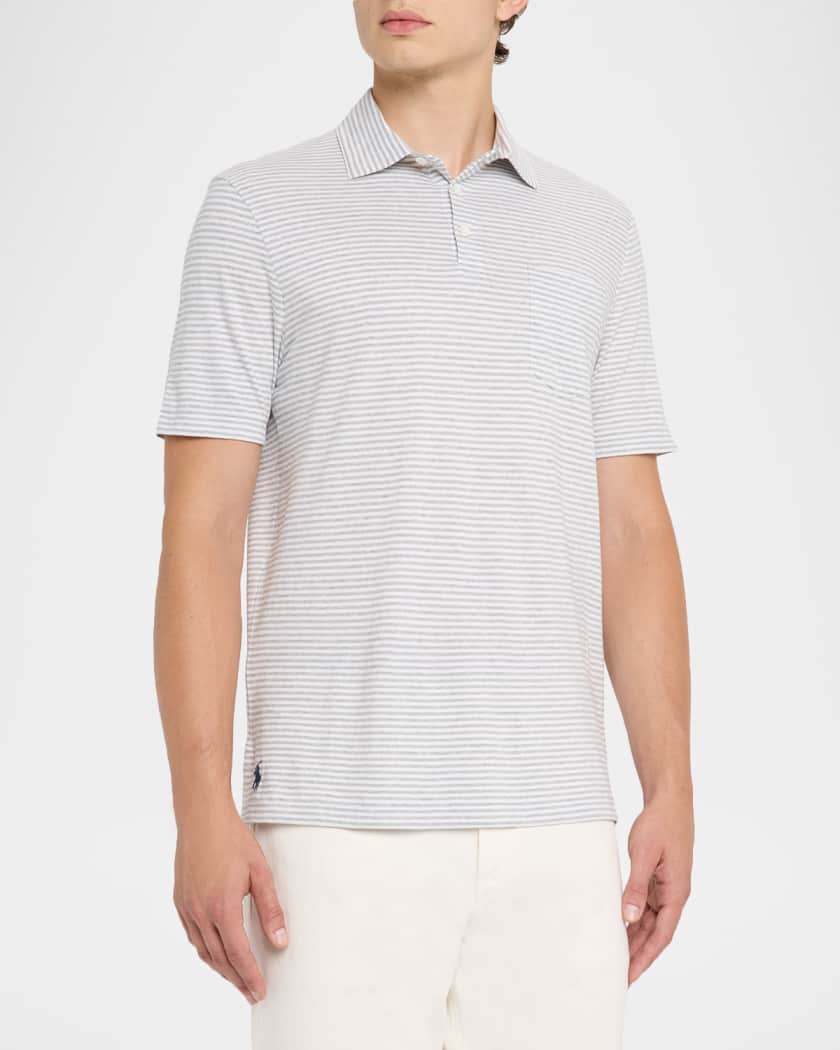 Men's Striped Lisle Polo Shirt