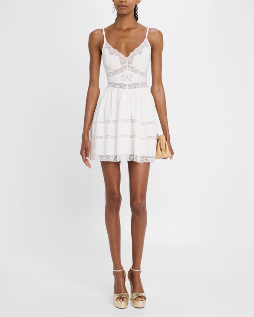 Zima Lace-Trim Mini Dress