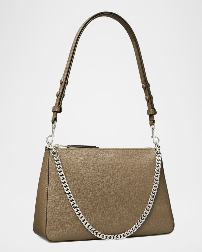 Perry Zip Leather Shoulder Bag