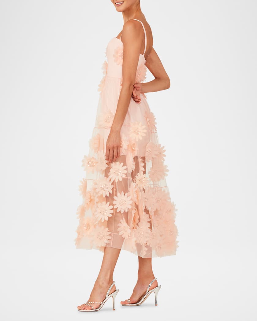 Exclusive Audrey 3D Floral Midi Dress