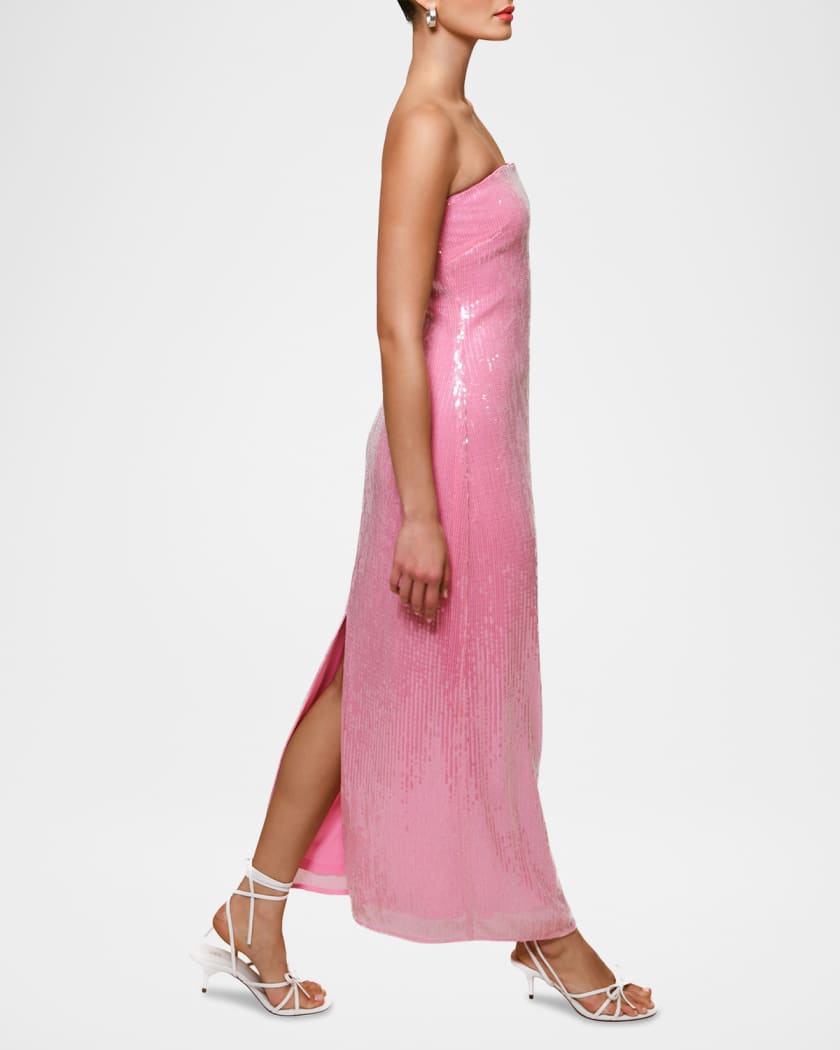 Elena Strapless Sequin Column Maxi Dress