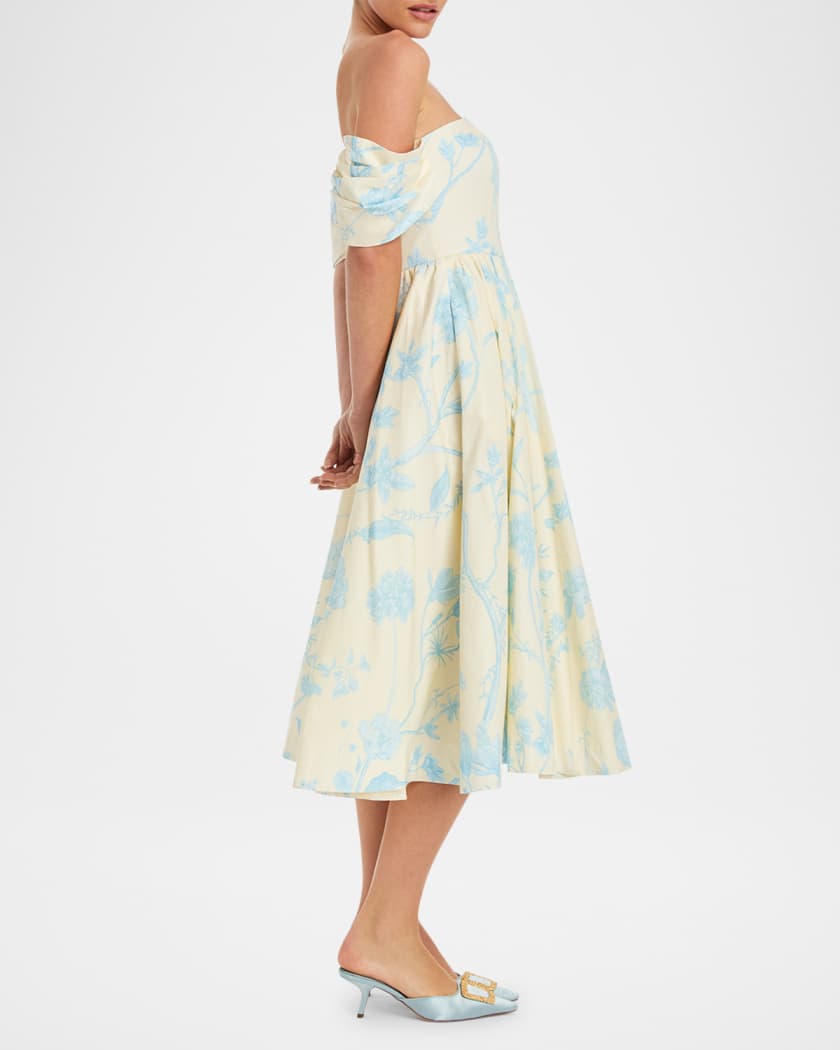 Odette Off-Shoulder Cotton Midi Dress
