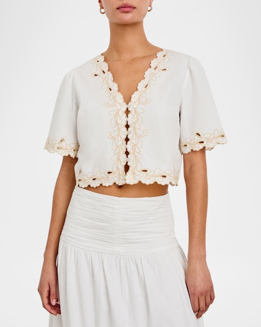 Cataluna Embroidered Button-Front Shirt