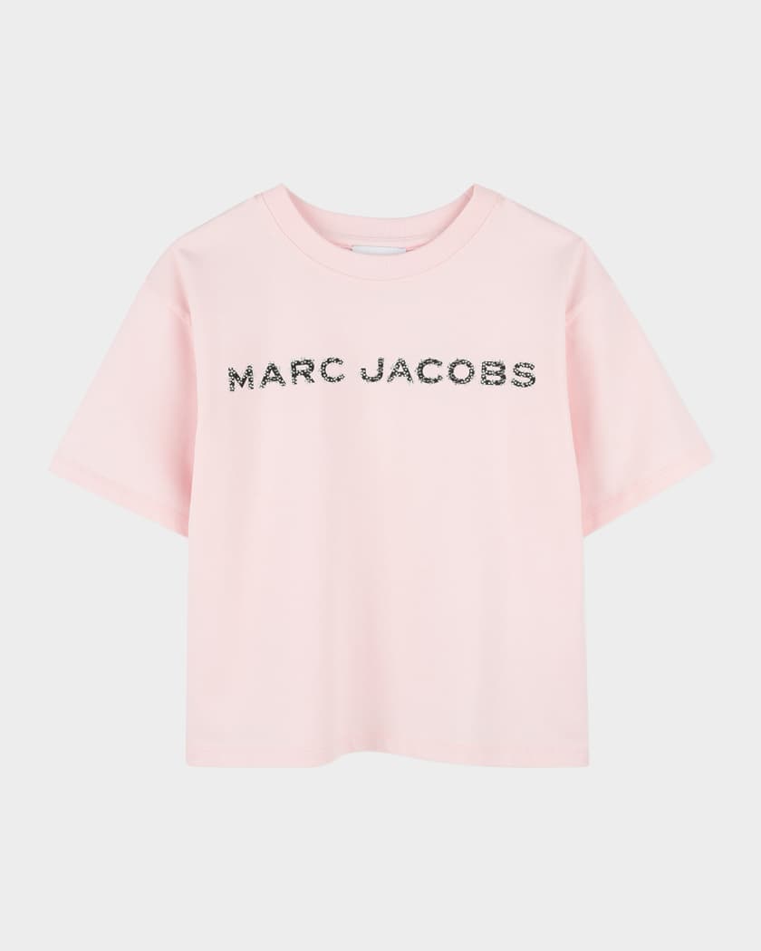 Girl's Rhinestone Logo Cotton Jersey Tee