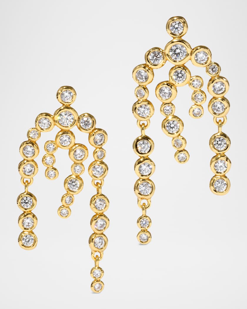 Alexis Bittar Asterales Gold CZ Chandelier Earrings | Neiman