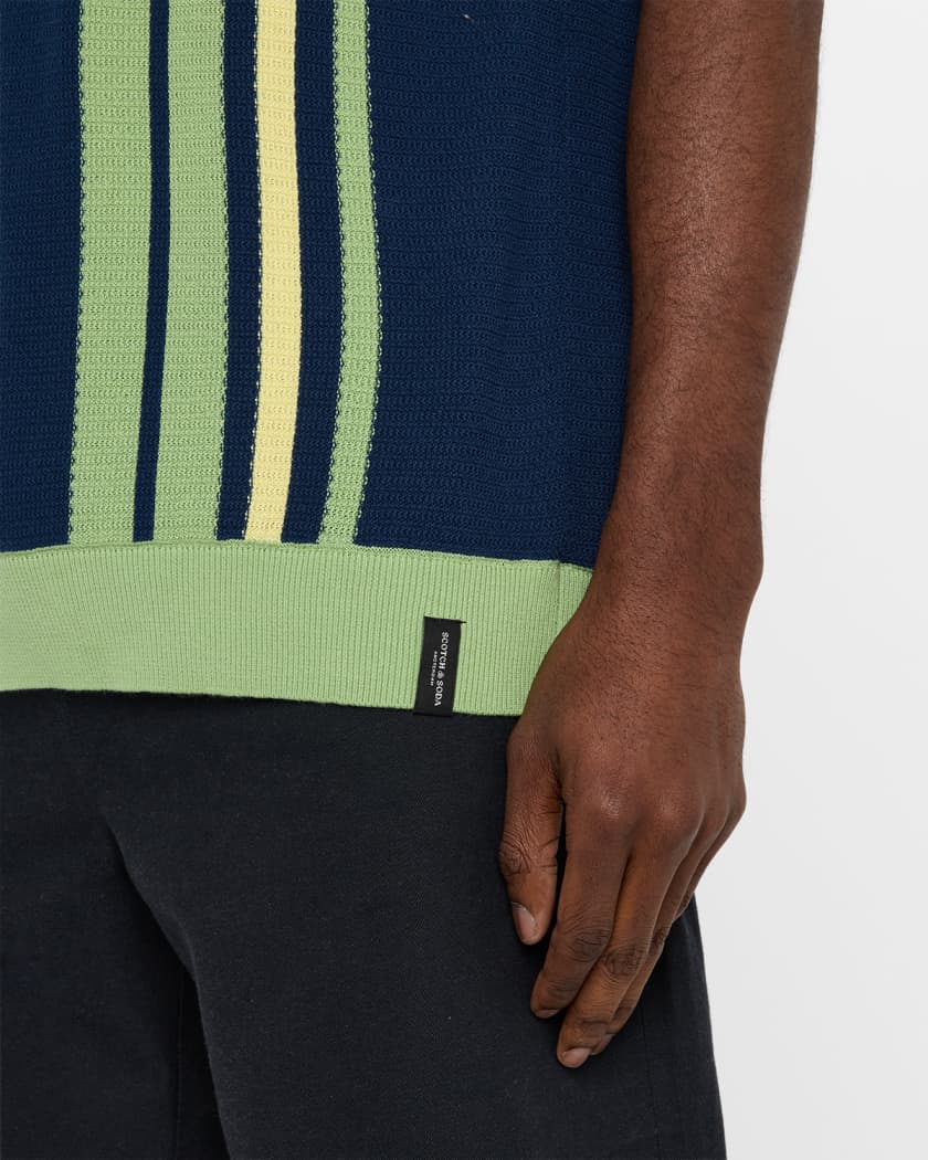 Men's Structured Knit Polo Shirt