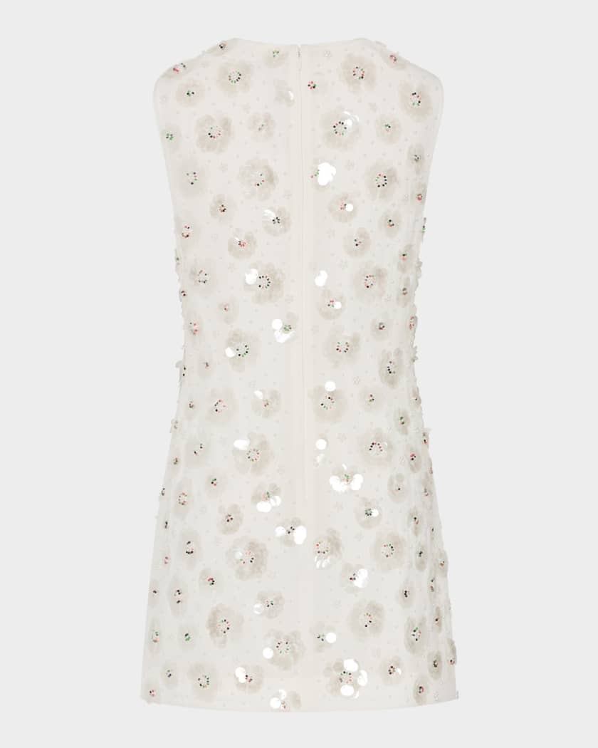 Ivette Beaded Sequin Floral Mini Dress