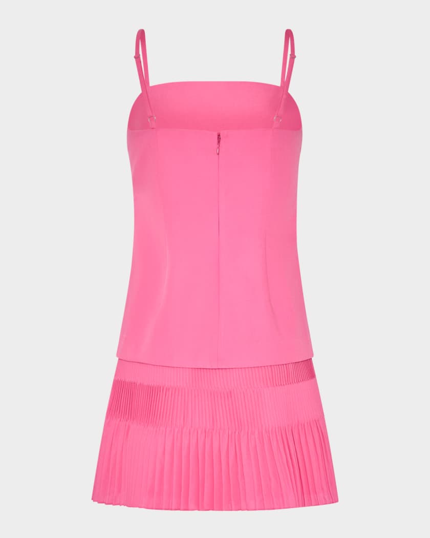 Nola Pleated Flounce Cotton Poplin Mini Dress