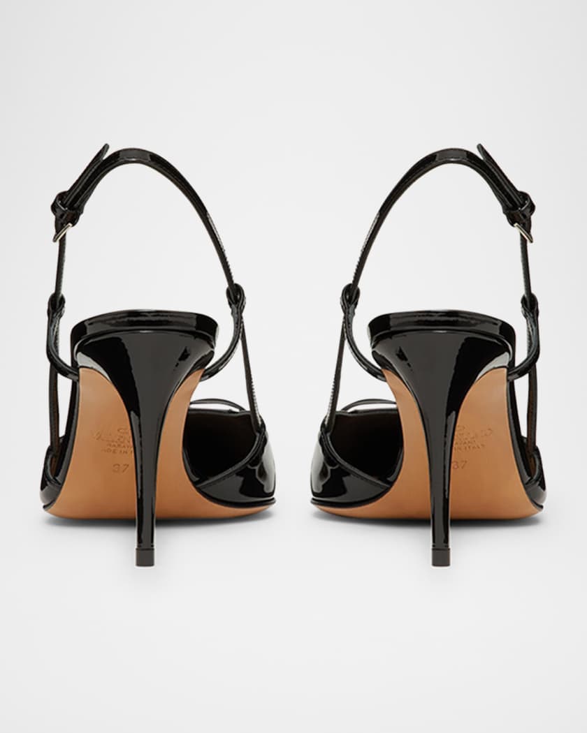 VLogo Signature Patent Leather Slingback Pumps