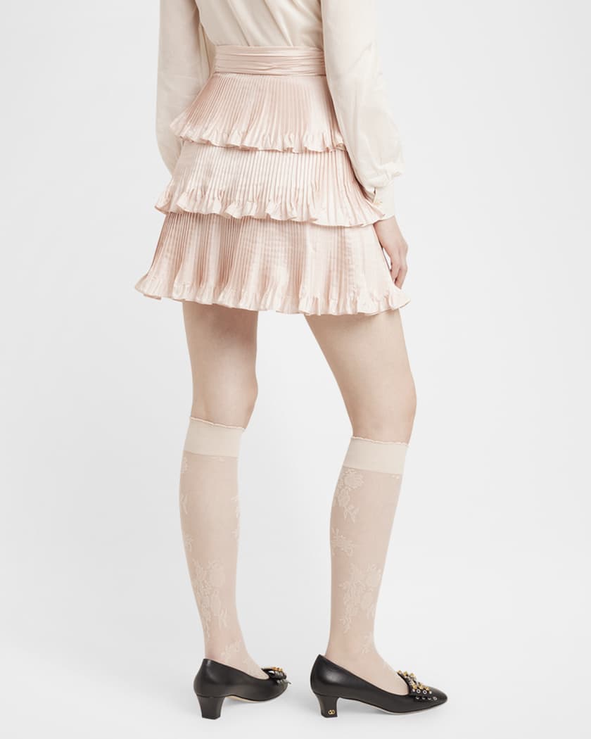 ミニスカート VALENTINO Skirt Velentino Garavani Taffeta Valentino Garavani Pleated Silk Taffeta Tiered Mini Skirt