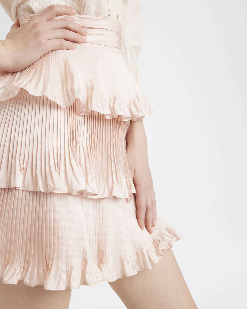 スカート Valentino Garavani Silk Twill Pleated Skirt Valentino Garavani Silk Twill Pleated Skirt Skirts in Black