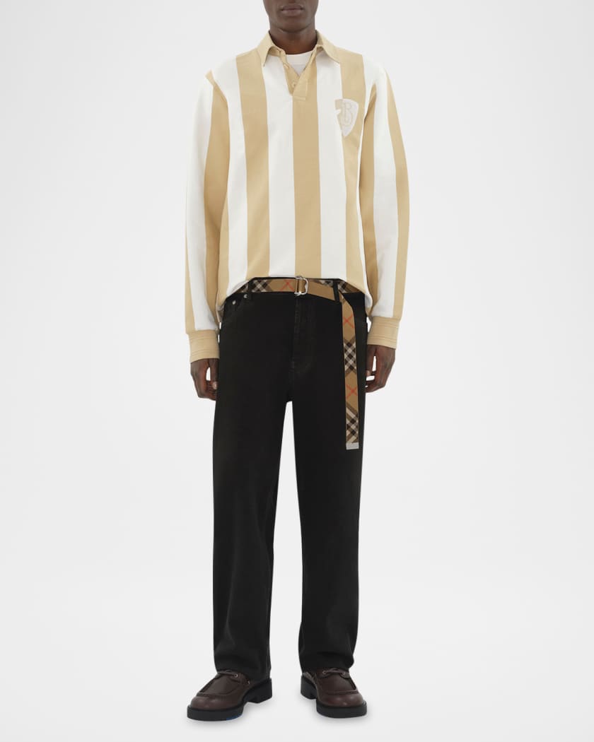 Men's B-Buckle Check Webbing Belt