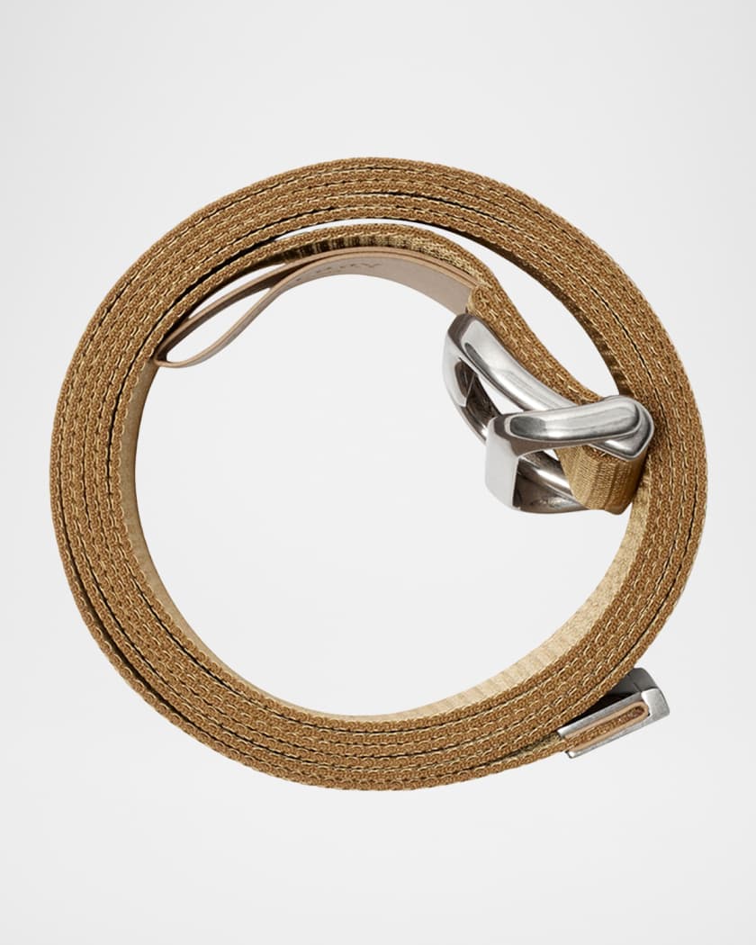 Men's B-Buckle Check Webbing Belt