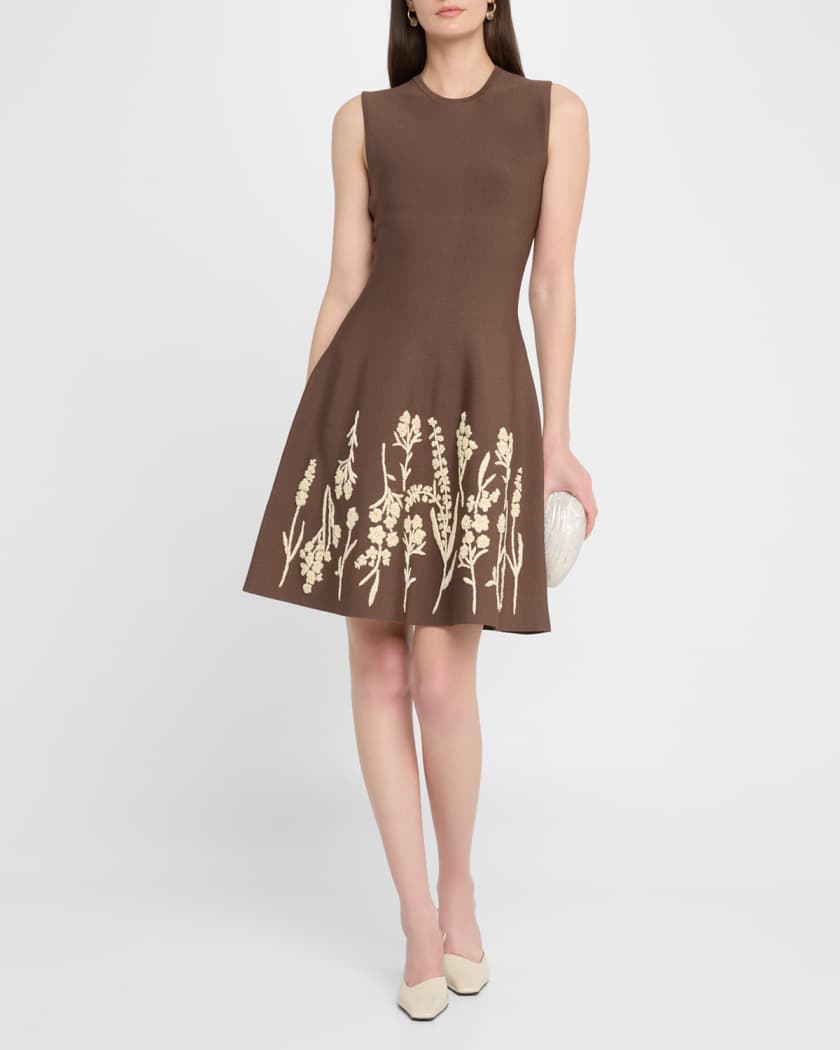 Floral Embroidered Sleeveless Mini Dress