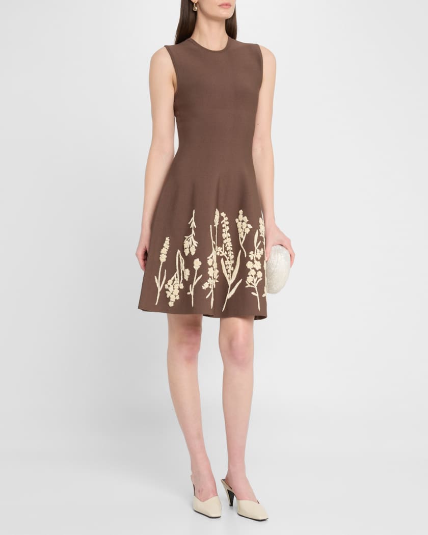 Floral Embroidered Sleeveless Mini Dress