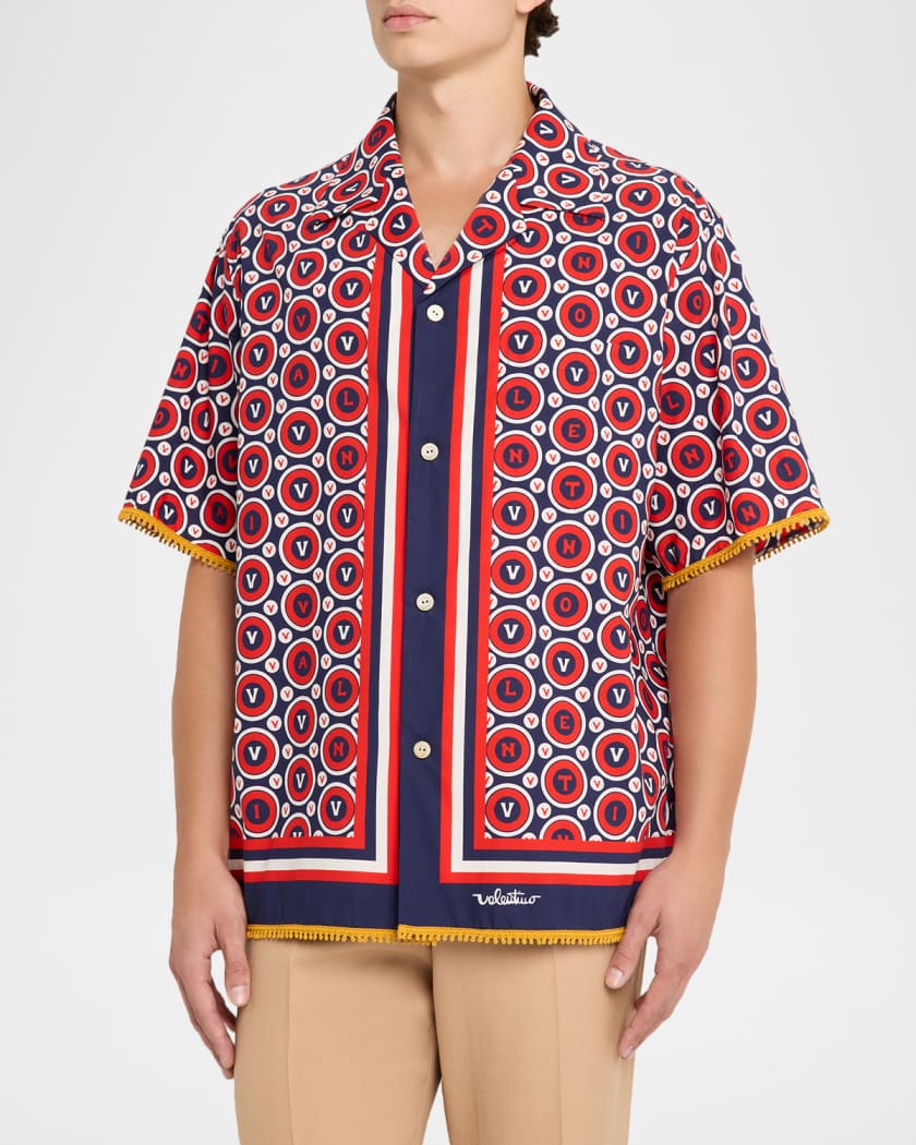 【関税込み】VALENTINO GARAVANI BOWLING SHIRT IN COTTON POPLI 0400021257237_NAVYBLUE?wid=830