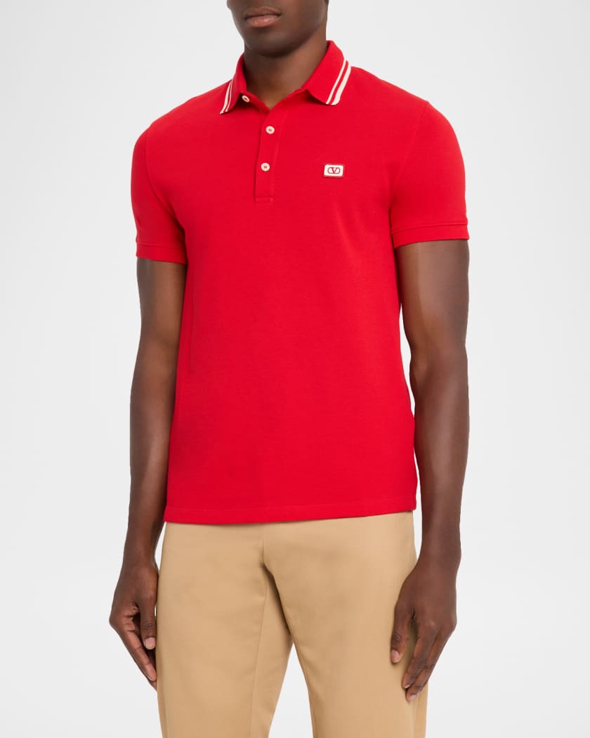 Valentino Garavani Men's VLogo-Patch Pique Polo Shirt