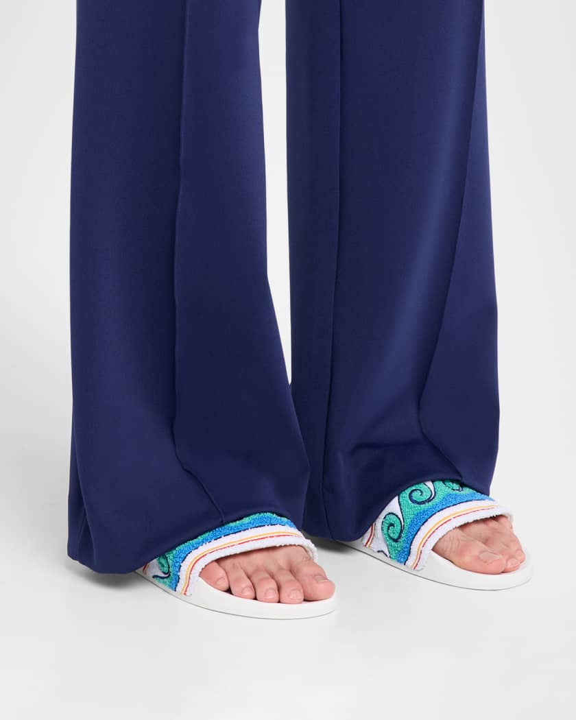 Men's Embroidered Terry Slide Sandals