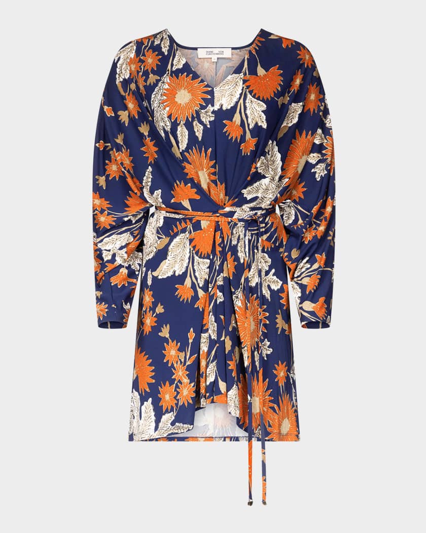 Diane von Furstenberg Julie Floral-Print Viscose Mini Dress
