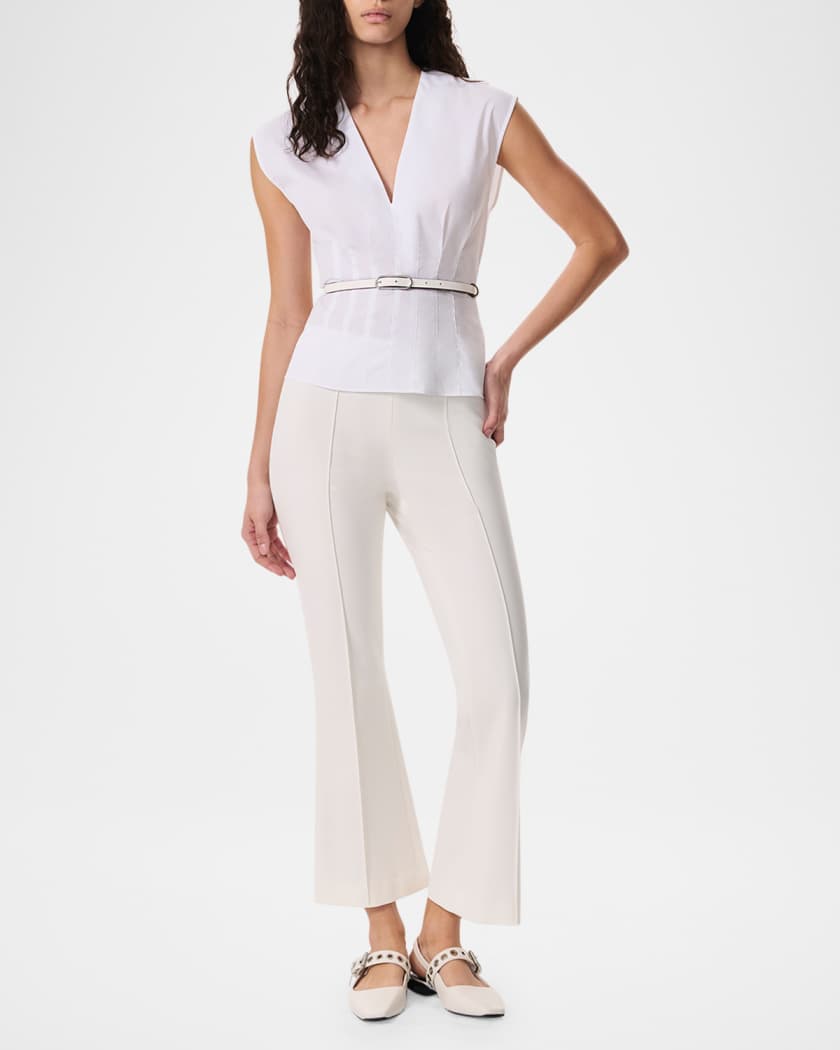 Ines V-Neck Poplin Top 